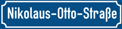 Straßenschild Nikolaus-Otto-Straße zum kostenlosen Download