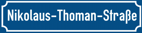Straßenschild Nikolaus-Thoman-Straße zum kostenlosen Download