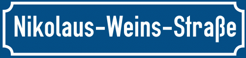 Straßenschild Nikolaus-Weins-Straße