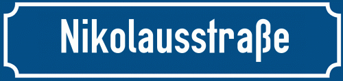 Straßenschild Nikolausstraße zum kostenlosen Download