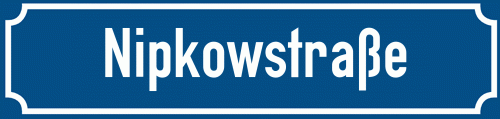 Straßenschild Nipkowstraße