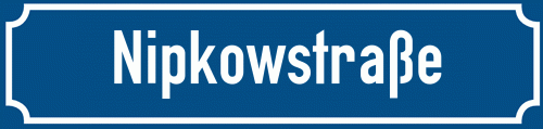 Straßenschild Nipkowstraße zum kostenlosen Download