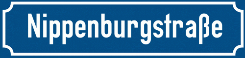 Straßenschild Nippenburgstraße zum kostenlosen Download