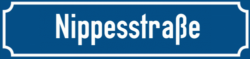 Straßenschild Nippesstraße zum kostenlosen Download