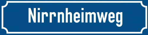 Straßenschild Nirrnheimweg