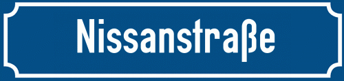 Straßenschild Nissanstraße