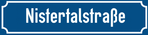 Straßenschild Nistertalstraße zum kostenlosen Download