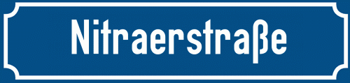 Straßenschild Nitraerstraße