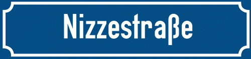 Straßenschild Nizzestraße