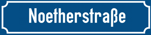 Straßenschild Noetherstraße