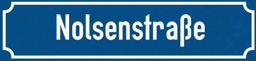 Straßenschild Nolsenstraße