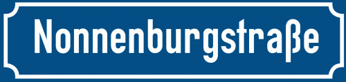 Straßenschild Nonnenburgstraße
