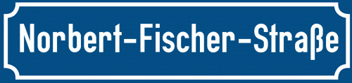 Straßenschild Norbert-Fischer-Straße zum kostenlosen Download