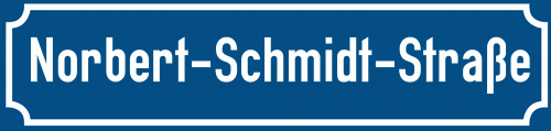 Straßenschild Norbert-Schmidt-Straße