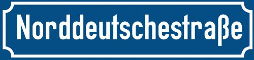 Straßenschild Norddeutschestraße zum kostenlosen Download
