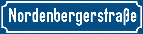 Straßenschild Nordenbergerstraße
