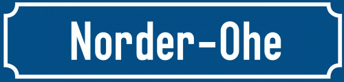 Straßenschild Norder-Ohe