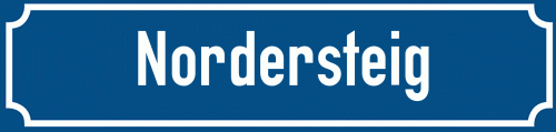 Straßenschild Nordersteig