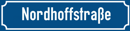 Straßenschild Nordhoffstraße