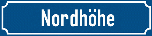 Straßenschild Nordhöhe zum kostenlosen Download