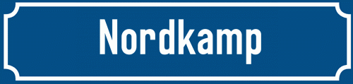 Straßenschild Nordkamp zum kostenlosen Download