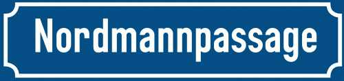 Straßenschild Nordmannpassage zum kostenlosen Download