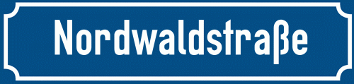 Straßenschild Nordwaldstraße