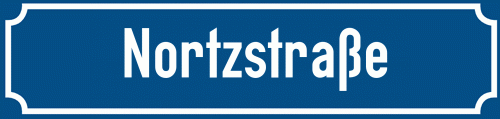 Straßenschild Nortzstraße zum kostenlosen Download