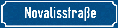 Straßenschild Novalisstraße zum kostenlosen Download