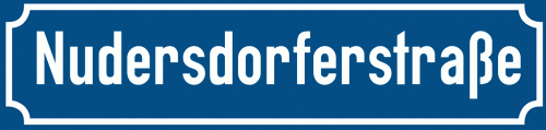 Straßenschild Nudersdorferstraße