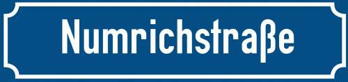 Straßenschild Numrichstraße