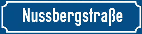 Straßenschild Nussbergstraße