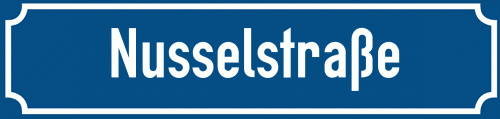 Straßenschild Nusselstraße zum kostenlosen Download