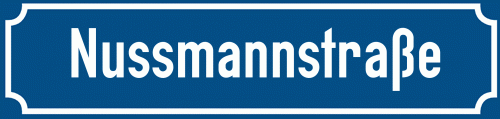 Straßenschild Nussmannstraße zum kostenlosen Download
