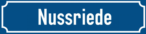Straßenschild Nussriede