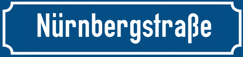 Straßenschild Nürnbergstraße zum kostenlosen Download