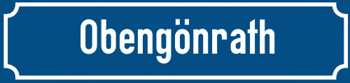 Straßenschild Obengönrath