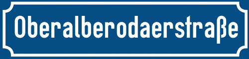 Straßenschild Oberalberodaerstraße