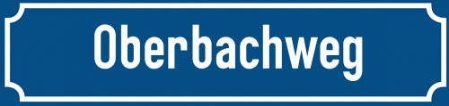 Straßenschild Oberbachweg