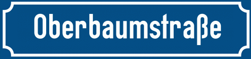 Straßenschild Oberbaumstraße zum kostenlosen Download