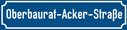 Straßenschild Oberbaurat-Acker-Straße zum kostenlosen Download