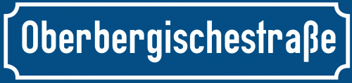 Straßenschild Oberbergischestraße