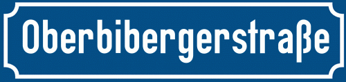Straßenschild Oberbibergerstraße zum kostenlosen Download