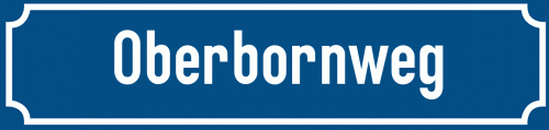 Straßenschild Oberbornweg