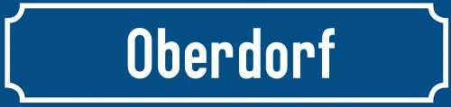 Straßenschild Oberdorf