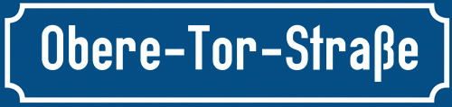 Straßenschild Obere-Tor-Straße zum kostenlosen Download