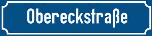 Straßenschild Obereckstraße zum kostenlosen Download