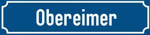 Straßenschild Obereimer