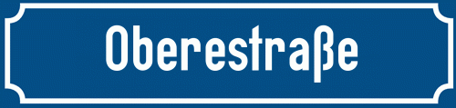 Straßenschild Oberestraße zum kostenlosen Download