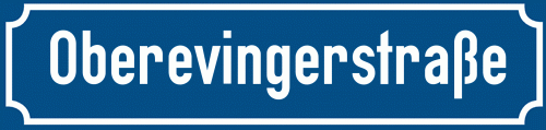 Straßenschild Oberevingerstraße